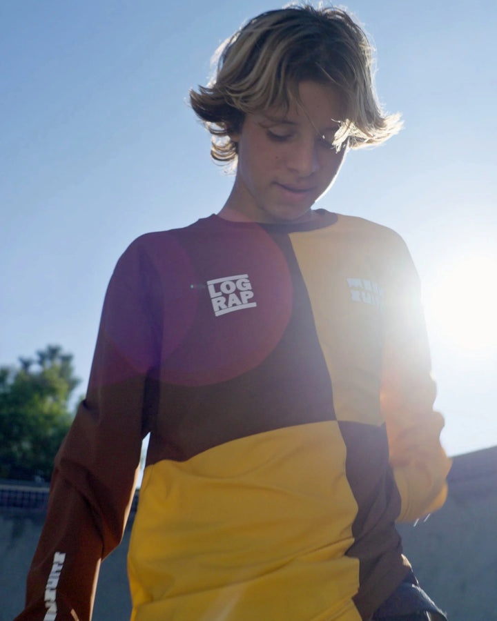 Log Rap × Moon  Longsleeve Tee (Brown/Yellow)